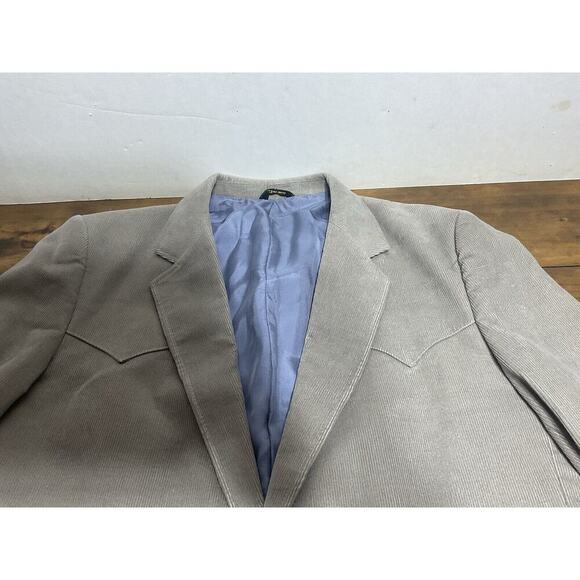 Brad Whitney Western Mens 44L Gray Light Blue Corduroy Sports Coat Jacket Blazer - Picture 3 of 16